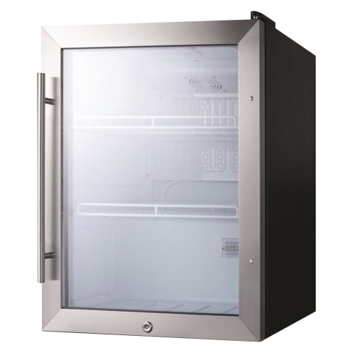 Summit Countertop Refrigerator, 2.1 cu. ft., Glass Door w/ Stainless Steel Trim